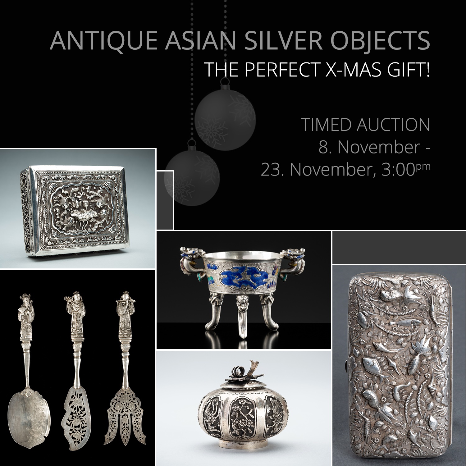 ANTIQUE ASIAN SILVER OBJECTS – THE PERFECT X-MAS GIFT! 
